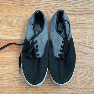 Black and Grey Vans Canvas Sneaker Shoes